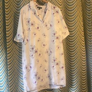 Banana Republic White Floral Midi Dress XL NWOT